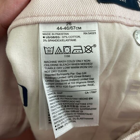 GAP High Rise 3” Pink Denim Raw Hem Shorts NWT - Picture 6 of 6
